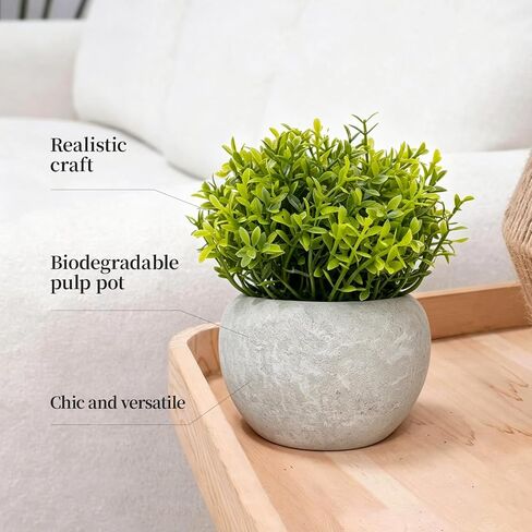 6 Pack Small Fake Plants, Artificial Plants Indoor Eucalyptus/Four-Leaf Clover/Succulent Light Purple/Succulent Blue/Thousand Layer Grass, Snake Tongue Grass Plants, For Home Bathroom Office Decor in Saudi Arabia