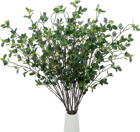 10Pcs Artificial Greenery Stems 43" Faux Eucalyptus Stems Realistic Tall Greenery Stems Fake Ficus Branches for Vase Living Room Home Office Kitchen Table Centerpieces Garden Decor in Saudi Arabia