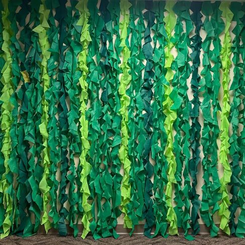 Hahafelt Rainforest Falls Decoration Jungle VBS Artificial Vines Leaf Backdrop DIY Kits with Scissors and Double-Sided Tape Hanging Rattan Leaves Falls Decoration Artificial Plants Tablecloths in Kuwait