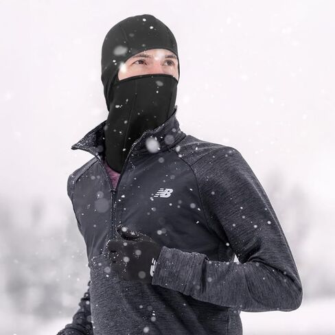 New Balance Lightweight Balaclava for Men & Women, Moisture-Wicking Performance Fabric Stretch Fit, Reflective Logo All-Season Face Cover Black in Saudi Arabia