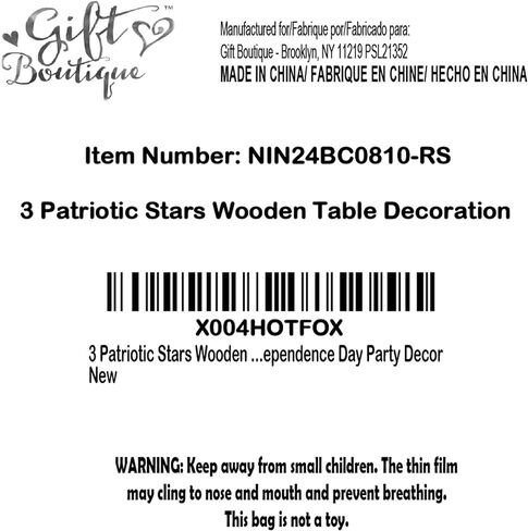Gift Boutique 3 Patriotic Stars Wooden Table Decoration Centerpiece Block Red White & Blue 3 Size 4th of July Tiered Tray Tabletop Sign Independence Day Party Decor in Kuwait