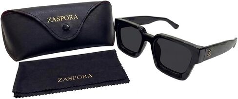 Square Sunglasses, Retro Classic Style, UV400 Protection, Unisex (Black Frame/Black Lens) Made In China in Kuwait
