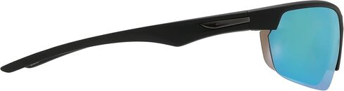 Piranha Glide Men's Sport Sunglasses with Black Half Frame and Green Mirror Lens in Saudi Arabia
