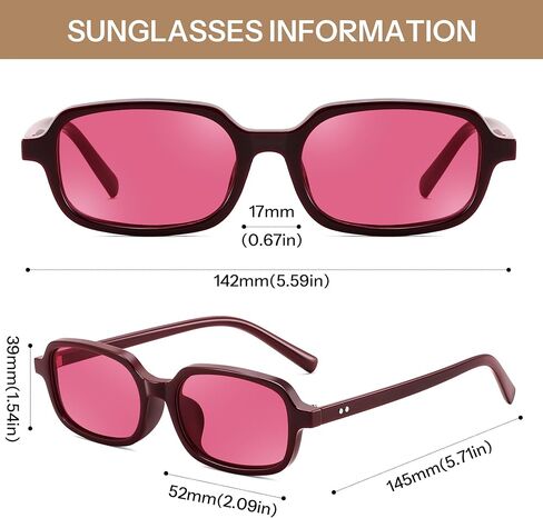 FEISEDY Trend Rectangular Sunglasses for Women Men,Vintage Small Square Skinny Y2k 90s Sun Glasses B9189 in Kuwait