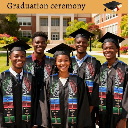 Graduation Stole, Mexican Graduation Sash for 2026 College Graduates Gifts | With Black Tassel & Honor Cord, Satin face, Double-sided in Saudi Arabia