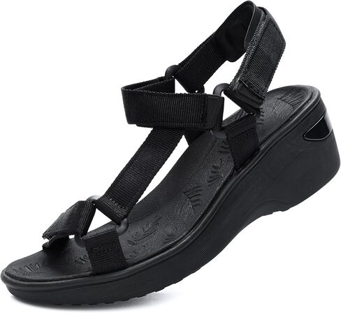 Low Wedge Sandals for Women Comfortable, Platform Open Toe Summer Wedges with Arch Support for Walking, Webbing Casual Women's Wedge Sandals with Adjustable Straps for Beach Vacation Travel Sport Dressy Wide Width in Saudi Arabia