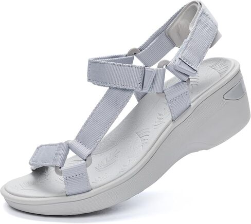 Low Wedge Sandals for Women Comfortable, Platform Open Toe Summer Wedges with Arch Support for Walking, Webbing Casual Women's Wedge Sandals with Adjustable Straps for Beach Vacation Travel Sport Dressy Wide Width in Kuwait