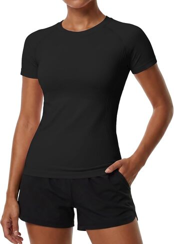 beautyin Seamless Workout Tops for Women Athletic Shirts Slim Fit Quick Dry Tee for Running Gym Yoga Hiking Fishing in Saudi Arabia