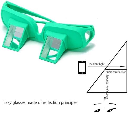 Lazy Glasses 90 Degree Horizontal Prism Glasses for Laying Down Reading and Watching TV Lazy Spectacles Glasses Over Glasses HD Reading Glasses, Myopia Presbyopic usable, Neck Pain Relief, Unisex in Saudi Arabia