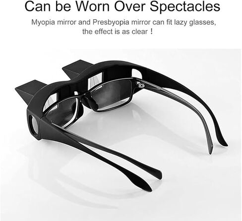 Lazy Glasses 90 Degree Horizontal Prism Glasses for Laying Down Reading and Watching TV Lazy Spectacles Glasses Over Glasses HD Reading Glasses, Myopia Presbyopic usable, Neck Pain Relief, Unisex in Saudi Arabia