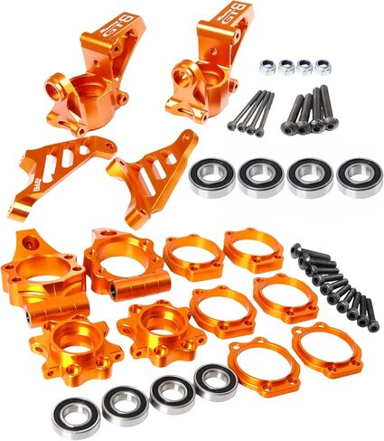 CNC Aluminum Front Rear Wheel Hub Carrier C-Hub Mount Sets for 1:5 RC Car HPI KM Rovan Baja 5B 5T 5SC Buggy Truck Part (Silver) in Kuwait