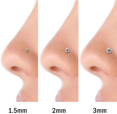 FreshTrends Cubic Zirconia Nose Ring Twist - 14K Nickel-Free White Gold Nose Screw - 1.5mm, 2mm, 3mm Stud 18 Gauge (1.5mm) in Saudi Arabia