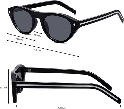 Haqptul Retro Oval Cat Eye Sunglasses for Women Trendy Small Narrow Frame Shades Vintage in Saudi Arabia