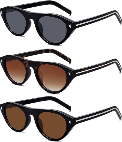 Haqptul Retro Oval Cat Eye Sunglasses for Women Trendy Small Narrow Frame Shades Vintage in Saudi Arabia