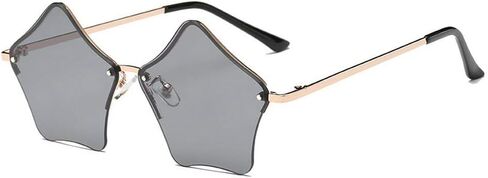 mincl/Super Cute Star Shape Rimless Sunglasses Metal Frame Transparent Candy Color Eyewear in Kuwait