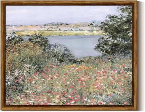 InSimSea Framed Canvas Vintage Wall Art, Moody Botanical Floral Roses Waterfall Painting for Bathroom, Rustic Farmhouse Nature Wall Decor for Bedroom Living Room, 8x10 Inch in Saudi Arabia