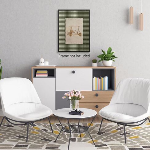 Haitunone Vintage Golf Cart Wall Art Rustic Green Gingham Poster Retro Unique Golf Sports Canvas Prints for Farmhouse Nursery Room Wall Decor 12x16 inch Unframed in Saudi Arabia