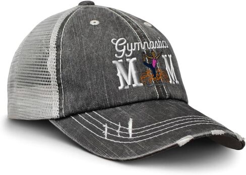Soft Mesh Cap Hat Embroidered Gymnastics Mom Mother Mama Mommy Distressed Vintage Cap Cotton in Saudi Arabia