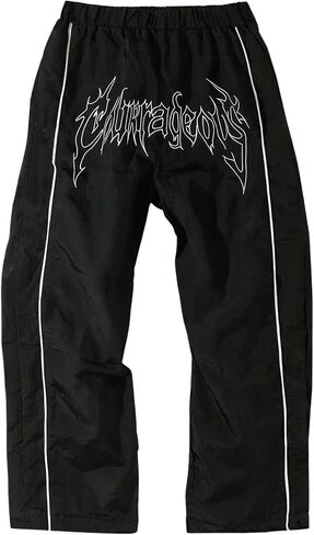 VIPWOLF Boy's Baggy Pants Y2k Cargo Elastic Waist Parachute Graphic Streetwear Drippy Goth Athletic Casual Track Pants in Kuwait