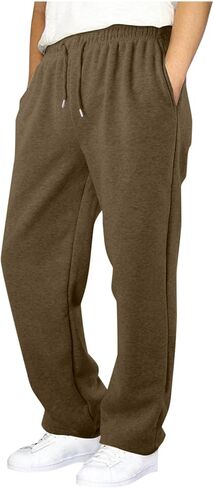 Fleece Sweatpants for Boy Teens Athletic Baggy Sweat Pants Kids Joggers Open Bottom with Pockets Winter 4-15 Year Old in Saudi Arabia