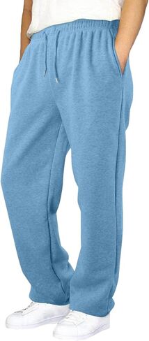 Fleece Sweatpants for Boy Teens Athletic Baggy Sweat Pants Kids Joggers Open Bottom with Pockets Winter 4-15 Year Old in Saudi Arabia