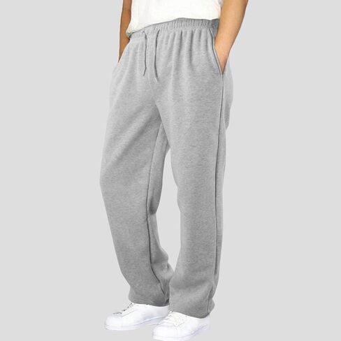 Fleece Sweatpants for Boy Teens Athletic Baggy Sweat Pants Kids Joggers Open Bottom with Pockets Winter 4-15 Year Old in Saudi Arabia