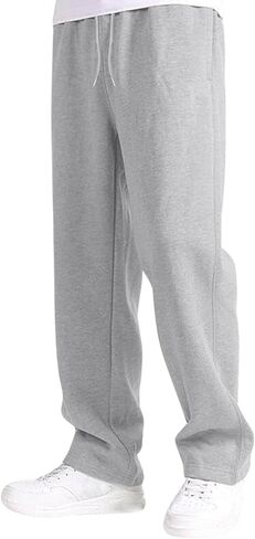 Fleece Sweatpants for Boy Teens Athletic Baggy Sweat Pants Kids Joggers Open Bottom with Pockets Winter 4-15 Year Old in Saudi Arabia