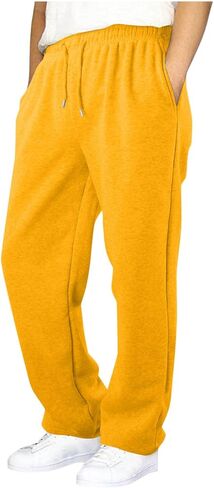 Fleece Sweatpants for Boy Teens Athletic Baggy Sweat Pants Kids Joggers Open Bottom with Pockets Winter 4-15 Year Old in Saudi Arabia
