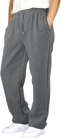 Fleece Sweatpants for Boy Teens Athletic Baggy Sweat Pants Kids Joggers Open Bottom with Pockets Winter 4-15 Year Old in Saudi Arabia