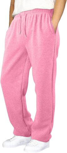Fleece Sweatpants for Boy Teens Athletic Baggy Sweat Pants Kids Joggers Open Bottom with Pockets Winter 4-15 Year Old in Saudi Arabia
