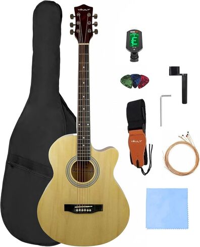 EA-20 Full-Size Cutaway Acoustic Guitar - Sunburst Bundle with Gig Bag, Tuner, Picks, Strap, and String Winder in Saudi Arabia