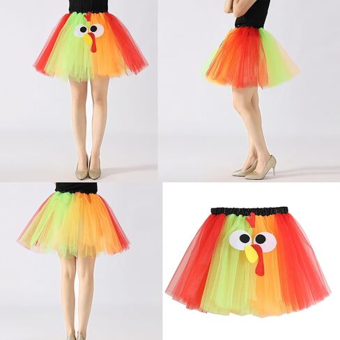Thanksgiving Turkey Trot Costume Set Turkey Tutu Skirt Headband & Running Socks for Thanksgiving Party Dress Up in Saudi Arabia