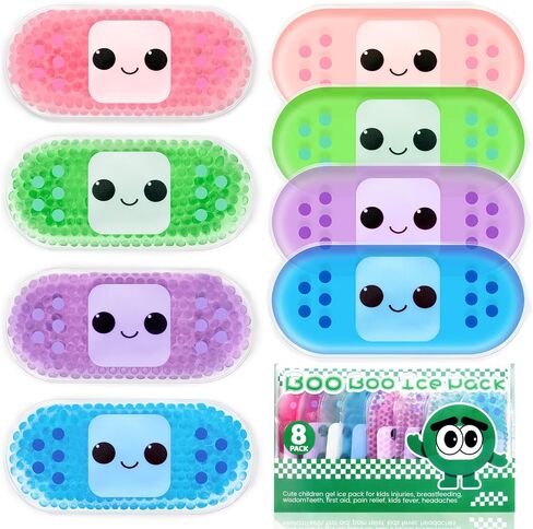 Kids Ice Pack, Hot or Cold Pack Gel Cooling Pad, Reusable for Injuries Medical Health,Swelling and Pain Relief, Tired Eyes, Child Injury, Headache, Sinus Relief (Set of 8) in Saudi Arabia