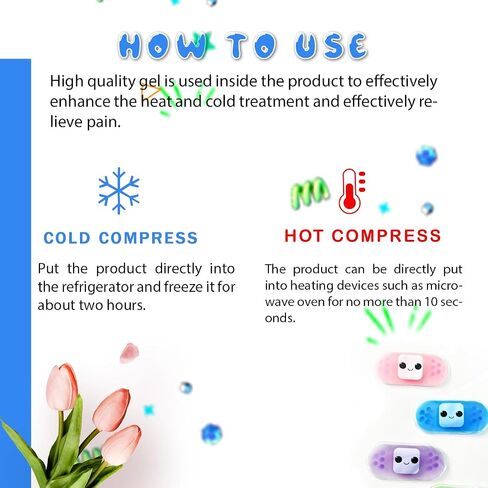 Kids Ice Pack, Hot or Cold Pack Gel Cooling Pad, Reusable for Injuries Medical Health,Swelling and Pain Relief, Tired Eyes, Child Injury, Headache, Sinus Relief (Set of 8) in Saudi Arabia