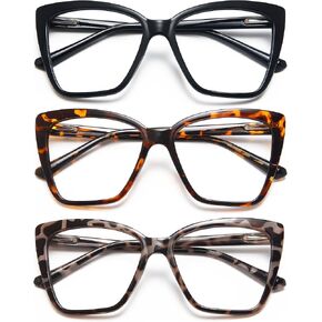 EYEURL Oversized Cat Eye Reading Glasses for Women Blue Light Computer Readers Spring Hinge Fashion Large Eyewear in Saudi Arabia