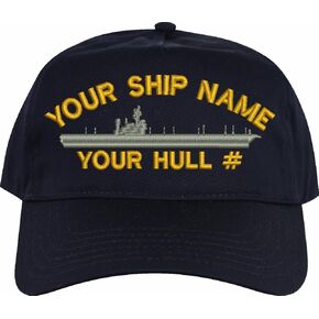 Custom Embroidered Navy Ship USA-Made Ball Cap in Saudi Arabia
