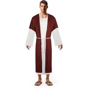 Mens Shepherd Costume Adult Jesus Robe Nativity Church Cosplay Outfit Biblical Times Tunic Dress Up Suit in Saudi Arabia
