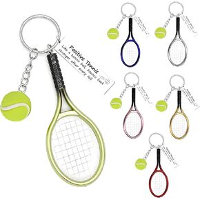 6 Pack Positive Tennis Keychain Mini Racket Ball, Inspirational Tag Accessories Tennis Lovers Themed Gifts for Men Women in Saudi Arabia