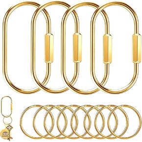 4Pcs Brass Key Ring Bulk,Gold Screw Lock Carabiner Clip,Key Chain Rings for Men Women,Small Carabiner Gold for Bag Charm,Pet Leash,Keys Holder in Saudi Arabia