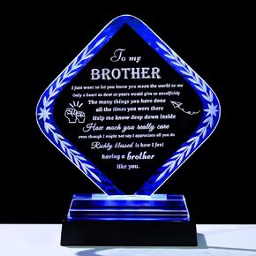 Gifts for Brother from Sister Crystal Brother Plaque Keepsake Meaningful to My Brother Gifts for Adult, Fathers Day, Christmas, Birthday, Valentine's Day, Thanksgiving Day in Saudi Arabia