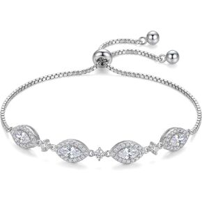 Adjustable Slider Bracelet for Women 18K Gold Plated Cubic Zirconia Bracelet Dainty Fashion Jewelry Gift Wrist Fit Up to 8.43 In in Saudi Arabia