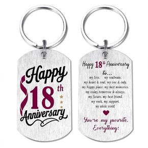 Viayen 18 Year Anniversary Keychain for Women Men Him Her, Romantic 18th Anniversary Decorations Gift for Husband Wife in Saudi Arabia