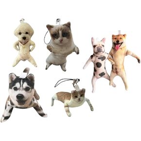 Custom Pet Pillow Keychain Ugly Adjustable Pose 3D Keychain Funny Charm for Dog and Cat Lovers in Saudi Arabia