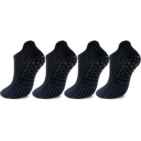 Pilates Yoga Grip Socks for Women Cushioned Ankle Grippy Cotton Non Slip Socks Ballet Athletic Workout for Women in Saudi Arabia