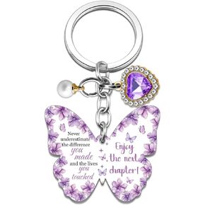Purple Butterfly Keychain Farewell Gifts for Coworkers Leaving Gifts for Women Goodbye Going Away Gift for Friends Retirement Graduation New Job Promotion Gift for Coworker in Saudi Arabia
