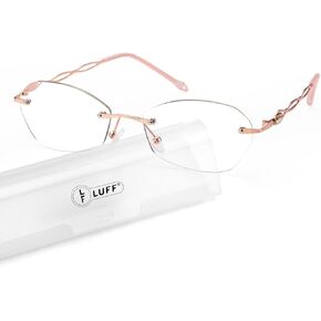 LUFF Stylish Rimless Reading Glasses for Women Anti-Blue Light, Fashion Comfortable and Lightweight Frameless 1PC Reader in Saudi Arabia