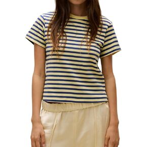 Alyweatry Women Striped Baby Tee Y2k Cute Graphic Short Sleeve Slim Fitted Going Out Crop Top Shirt in Saudi Arabia