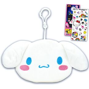 Cinnamoroll Coin Purse Set - Bundle with 4.5" Sanrio Mini Pouch with Keychain Plus Stickers, More | Cinnamoroll Coin Wallet for Women in Saudi Arabia