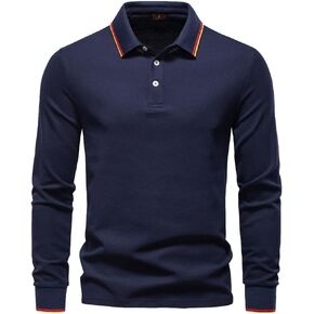 Mens Polo Shirts Long Sleeve Comfort Cotton Polo Shirt Casual Tops in Saudi Arabia