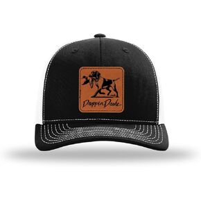 Hunting Hat Duck Dog Duck Hunting Engraved Leather Patch Mens Mesh Back Trucker Hat in Saudi Arabia